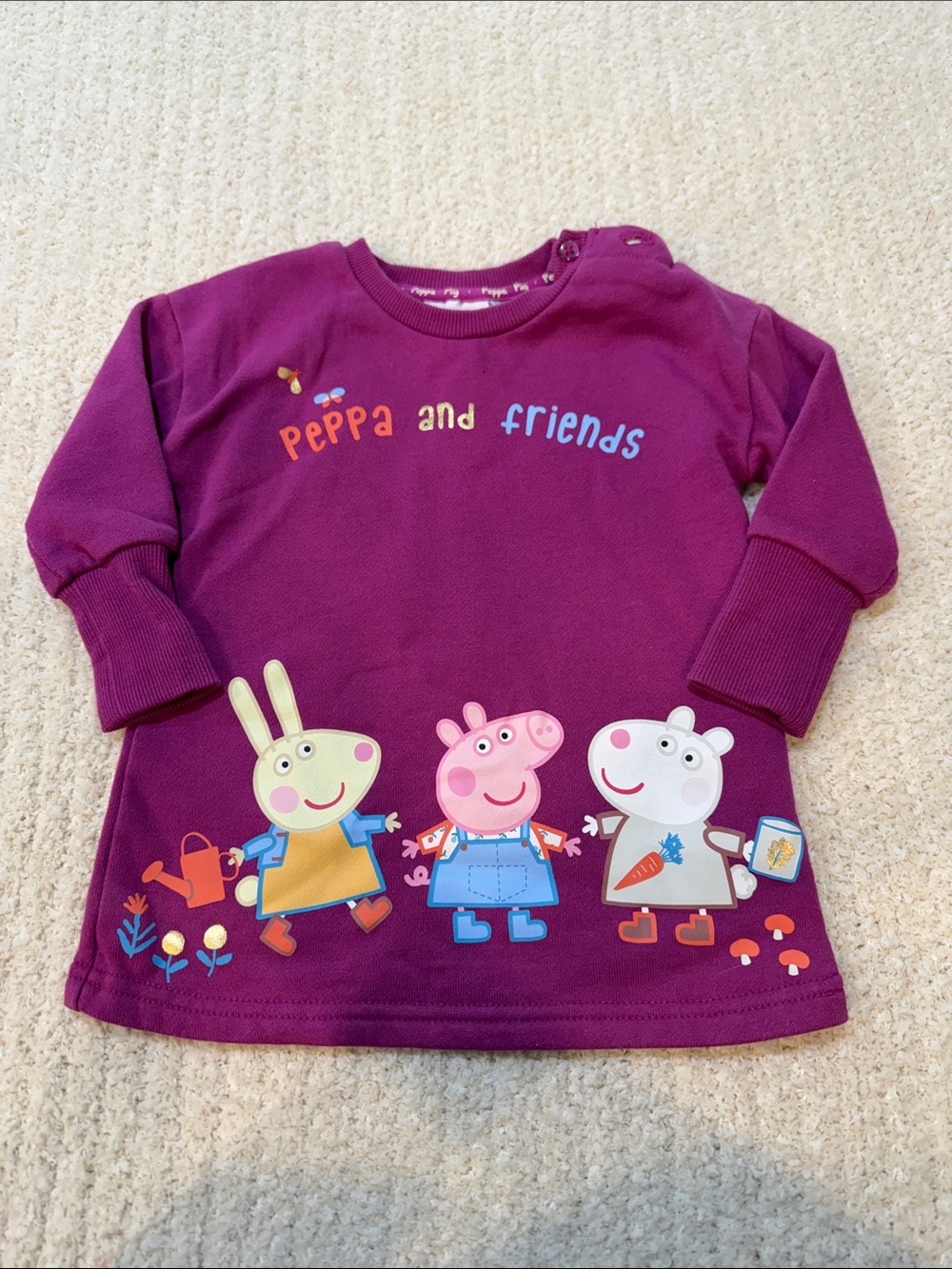 Peppa Pig Purple Long Sleeve Top with Character Print